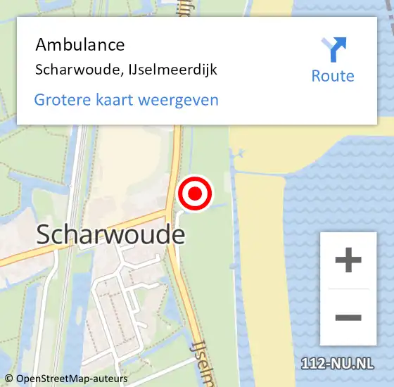 Locatie op kaart van de 112 melding: Ambulance Scharwoude, IJselmeerdijk op 13 januari 2022 14:27