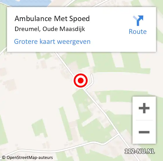 Locatie op kaart van de 112 melding: Ambulance Met Spoed Naar Dreumel, Oude Maasdijk op 13 januari 2022 14:59