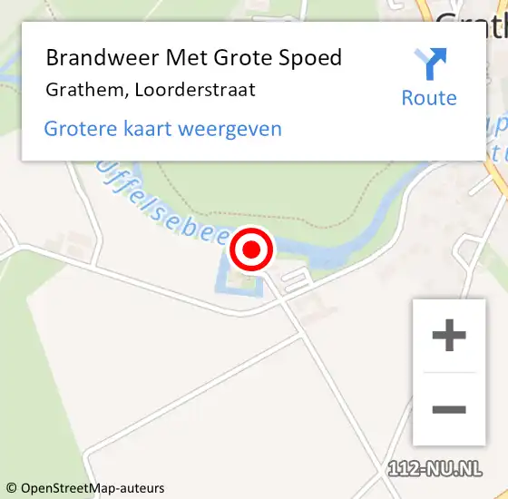 Locatie op kaart van de 112 melding: Brandweer Met Grote Spoed Naar Grathem, Loorderstraat op 13 januari 2022 15:09