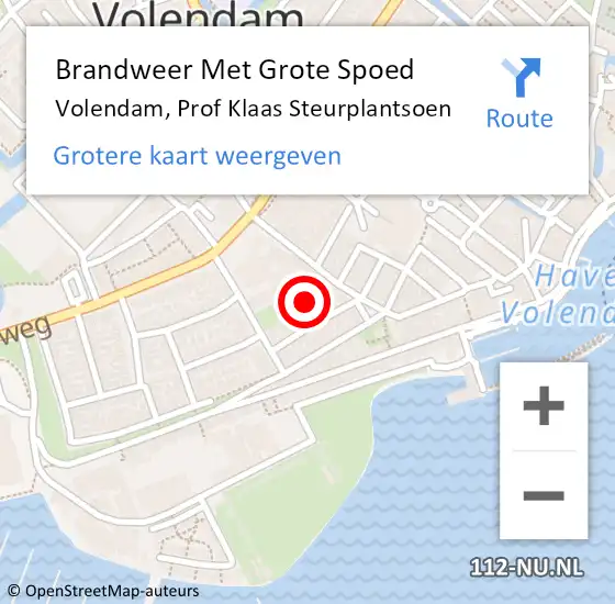 Locatie op kaart van de 112 melding: Brandweer Met Grote Spoed Naar Volendam, Prof Klaas Steurplantsoen op 13 januari 2022 15:31