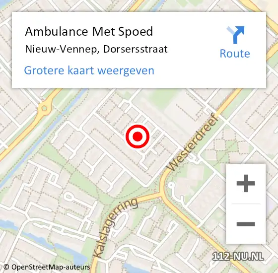 Locatie op kaart van de 112 melding: Ambulance Met Spoed Naar Nieuw-Vennep, Dorsersstraat op 13 januari 2022 15:53