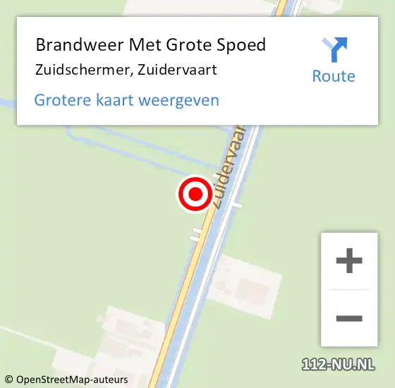 Locatie op kaart van de 112 melding: Brandweer Met Grote Spoed Naar Zuidschermer, Zuidervaart op 13 januari 2022 16:54