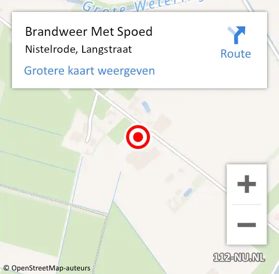 Locatie op kaart van de 112 melding: Brandweer Met Spoed Naar Nistelrode, Langstraat op 13 januari 2022 18:58