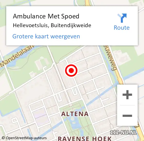 Locatie op kaart van de 112 melding: Ambulance Met Spoed Naar Hellevoetsluis, Buitendijkweide op 13 januari 2022 19:11
