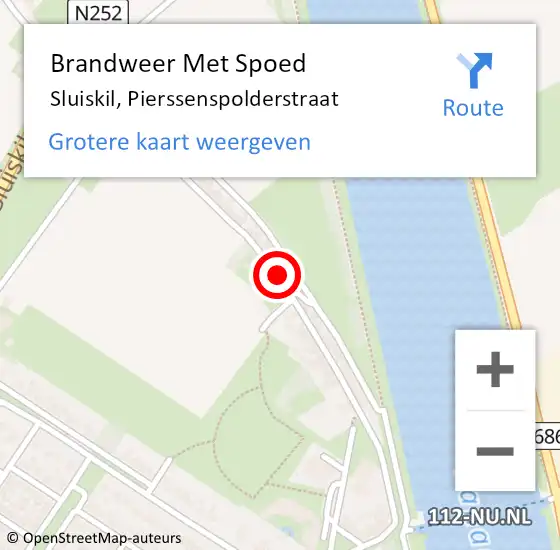 Locatie op kaart van de 112 melding: Brandweer Met Spoed Naar Sluiskil, Pierssenspolderstraat op 13 januari 2022 20:01