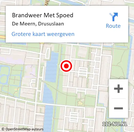 Locatie op kaart van de 112 melding: Brandweer Met Spoed Naar De Meern, Drususlaan op 13 januari 2022 20:06