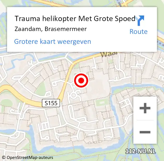 Locatie op kaart van de 112 melding: Trauma helikopter Met Grote Spoed Naar Zaandam, Brasemermeer op 13 januari 2022 20:22