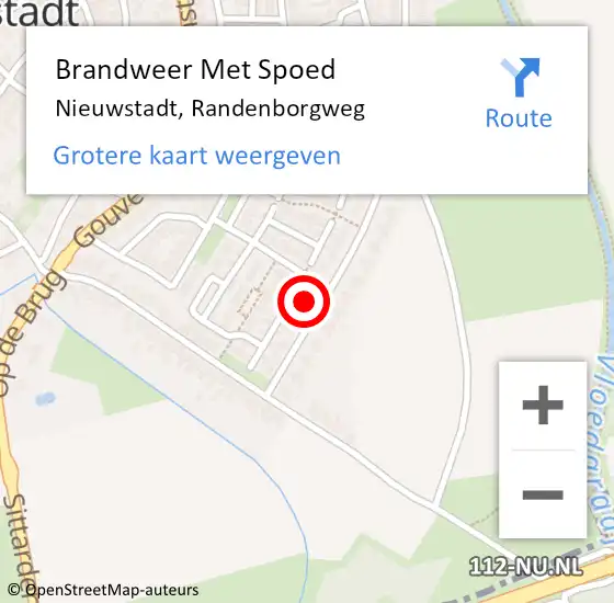 Locatie op kaart van de 112 melding: Brandweer Met Spoed Naar Nieuwstadt, Randenborgweg op 13 januari 2022 20:40