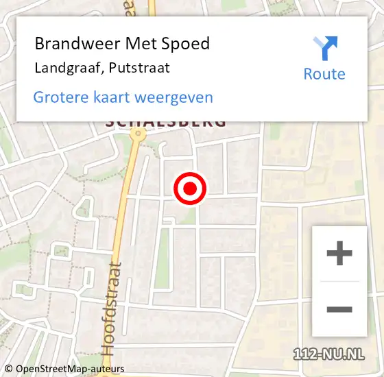 Locatie op kaart van de 112 melding: Brandweer Met Spoed Naar Landgraaf, Putstraat op 13 januari 2022 20:47