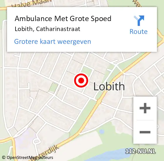 Locatie op kaart van de 112 melding: Ambulance Met Grote Spoed Naar Lobith, Catharinastraat op 13 januari 2022 21:20