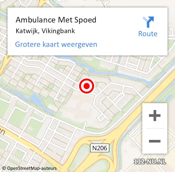 Locatie op kaart van de 112 melding: Ambulance Met Spoed Naar Katwijk, Vikingbank op 13 januari 2022 23:19