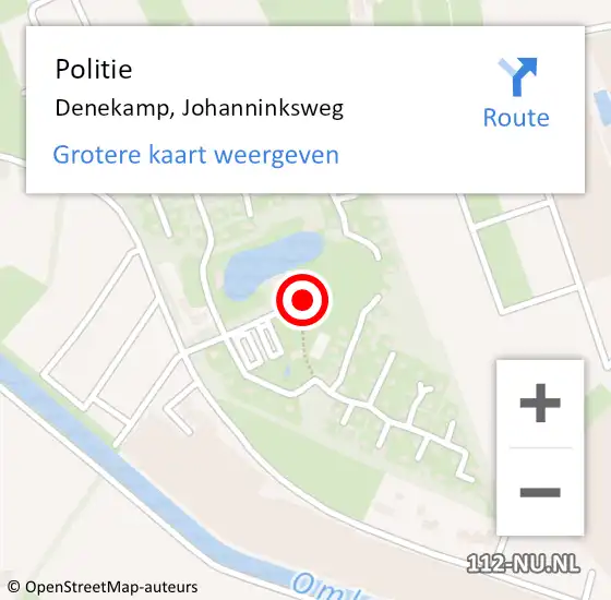 Locatie op kaart van de 112 melding: Politie Denekamp, Johanninksweg op 14 januari 2022 01:35