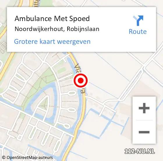 Locatie op kaart van de 112 melding: Ambulance Met Spoed Naar Noordwijkerhout, Robijnslaan op 14 januari 2022 03:29