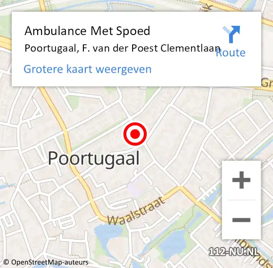 Locatie op kaart van de 112 melding: Ambulance Met Spoed Naar Poortugaal, F. van der Poest Clementlaan op 14 januari 2022 06:53
