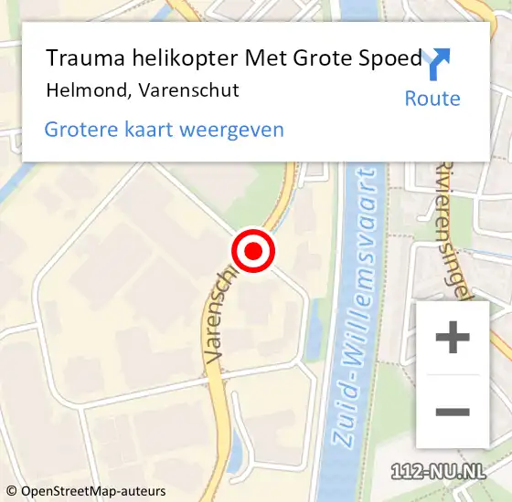 Locatie op kaart van de 112 melding: Trauma helikopter Met Grote Spoed Naar Helmond, Varenschut op 14 januari 2022 08:31