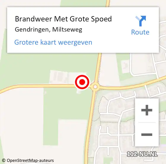 Locatie op kaart van de 112 melding: Brandweer Met Grote Spoed Naar Gendringen, Miltseweg op 14 januari 2022 09:47