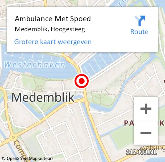 Locatie op kaart van de 112 melding: Ambulance Met Spoed Naar Medemblik, Hoogesteeg op 14 januari 2022 11:29