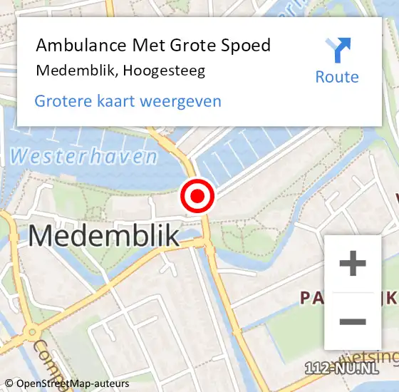 Locatie op kaart van de 112 melding: Ambulance Met Grote Spoed Naar Medemblik, Hoogesteeg op 14 januari 2022 11:32