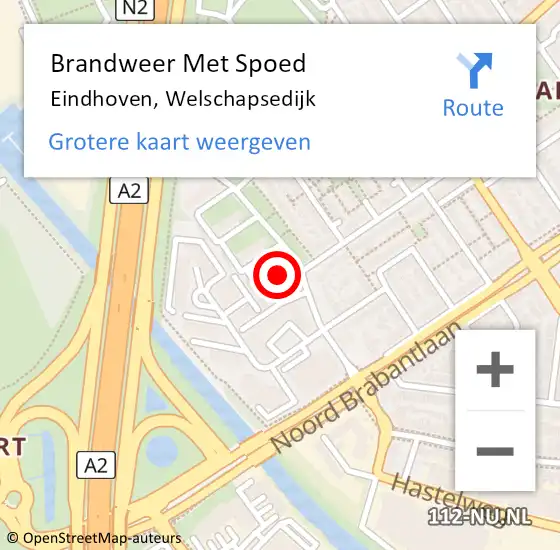 Locatie op kaart van de 112 melding: Brandweer Met Spoed Naar Eindhoven, Welschapsedijk op 14 januari 2022 11:46