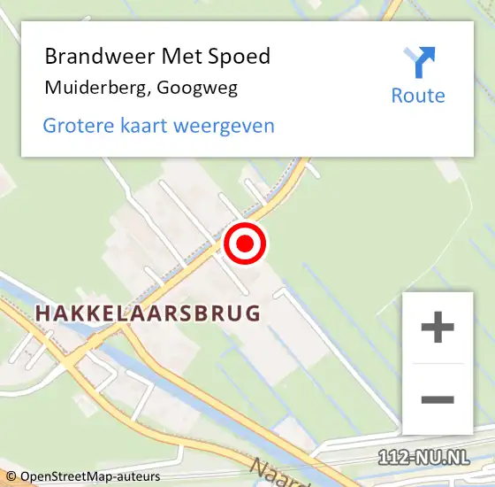 Locatie op kaart van de 112 melding: Brandweer Met Spoed Naar Muiderberg, Googweg op 14 januari 2022 11:54