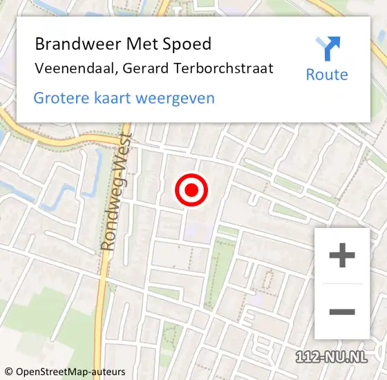 Locatie op kaart van de 112 melding: Brandweer Met Spoed Naar Veenendaal, Gerard Terborchstraat op 14 januari 2022 12:15