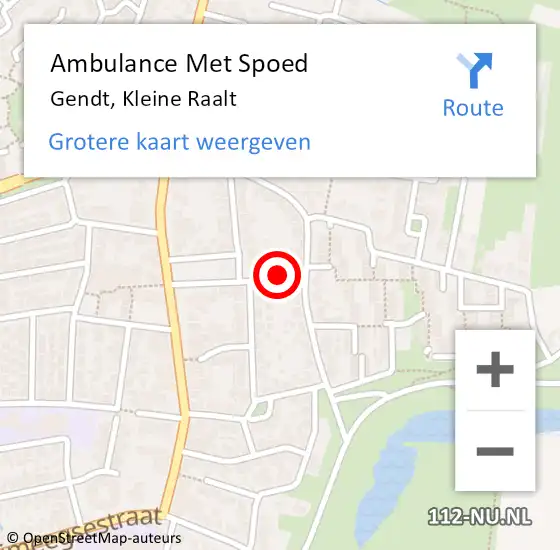 Locatie op kaart van de 112 melding: Ambulance Met Spoed Naar Gendt, Kleine Raalt op 14 januari 2022 13:14