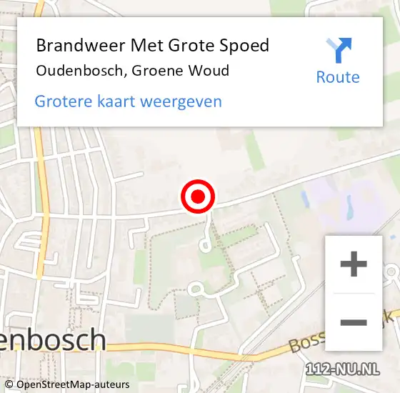 Locatie op kaart van de 112 melding: Brandweer Met Grote Spoed Naar Oudenbosch, Groene Woud op 14 januari 2022 14:30