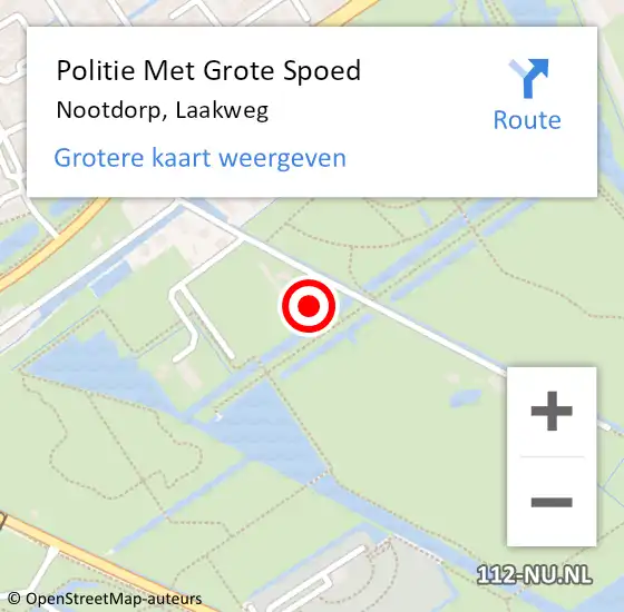 Locatie op kaart van de 112 melding: Politie Met Grote Spoed Naar Nootdorp, Laakweg op 14 januari 2022 15:03