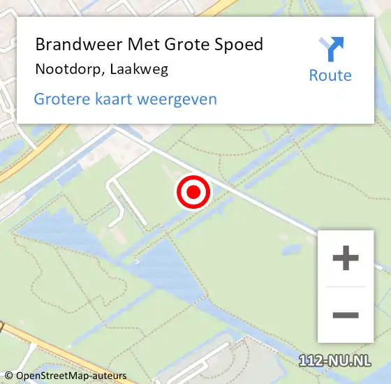 Locatie op kaart van de 112 melding: Brandweer Met Grote Spoed Naar Nootdorp, Laakweg op 14 januari 2022 15:03