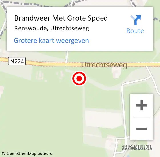 Locatie op kaart van de 112 melding: Brandweer Met Grote Spoed Naar Renswoude, Utrechtseweg op 14 januari 2022 15:34