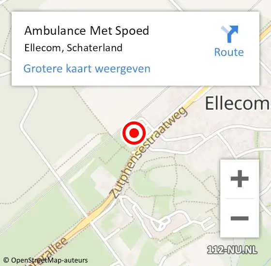 Locatie op kaart van de 112 melding: Ambulance Met Spoed Naar Ellecom, Schaterland op 14 januari 2022 15:43