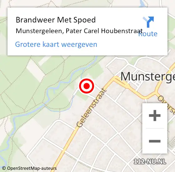 Locatie op kaart van de 112 melding: Brandweer Met Spoed Naar Munstergeleen, Pater Carel Houbenstraat op 14 januari 2022 16:00