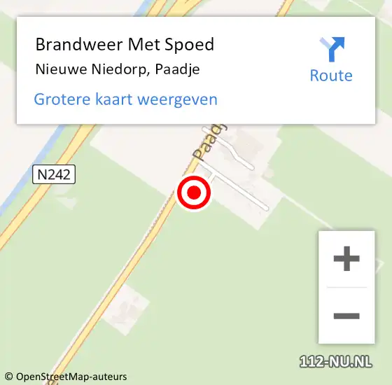 Locatie op kaart van de 112 melding: Brandweer Met Spoed Naar Nieuwe Niedorp, Paadje op 14 januari 2022 16:39