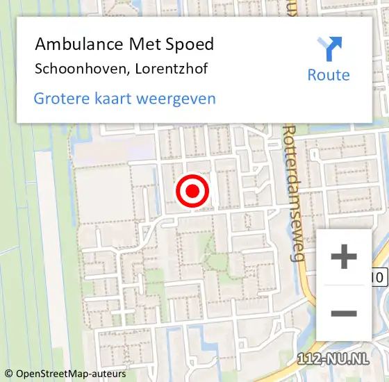 Locatie op kaart van de 112 melding: Ambulance Met Spoed Naar Schoonhoven, Lorentzhof op 14 januari 2022 16:48