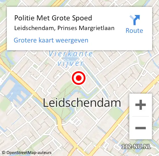 Locatie op kaart van de 112 melding: Politie Met Grote Spoed Naar Leidschendam, Prinses Margrietlaan op 14 januari 2022 16:51