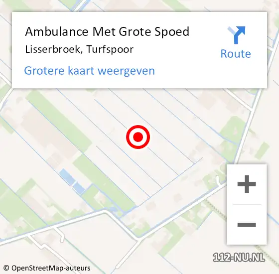 Locatie op kaart van de 112 melding: Ambulance Met Grote Spoed Naar Lisserbroek, Turfspoor op 14 januari 2022 17:21