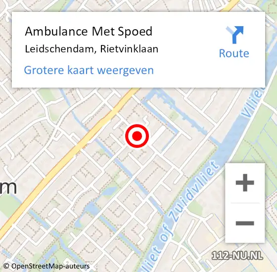 Locatie op kaart van de 112 melding: Ambulance Met Spoed Naar Leidschendam, Rietvinklaan op 14 januari 2022 17:40