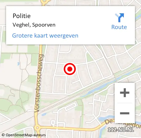 Locatie op kaart van de 112 melding: Politie Veghel, Spoorven op 14 januari 2022 18:40