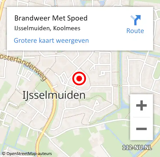 Locatie op kaart van de 112 melding: Brandweer Met Spoed Naar IJsselmuiden, Koolmees op 14 januari 2022 18:51