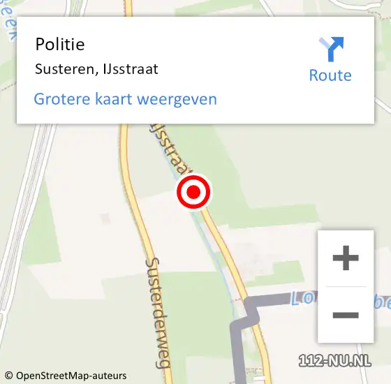 Locatie op kaart van de 112 melding: Politie Susteren, IJsstraat op 14 januari 2022 19:05