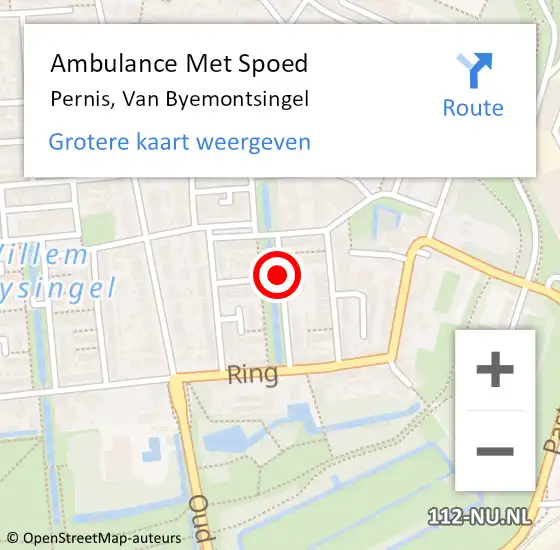 Locatie op kaart van de 112 melding: Ambulance Met Spoed Naar Pernis, Van Byemontsingel op 14 januari 2022 19:22