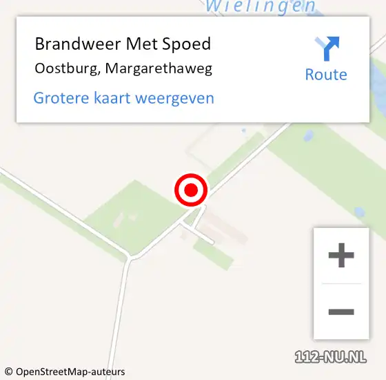 Locatie op kaart van de 112 melding: Brandweer Met Spoed Naar Oostburg, Margarethaweg op 14 januari 2022 19:59