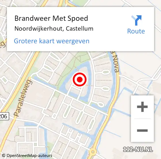Locatie op kaart van de 112 melding: Brandweer Met Spoed Naar Noordwijkerhout, Castellum op 14 januari 2022 20:09