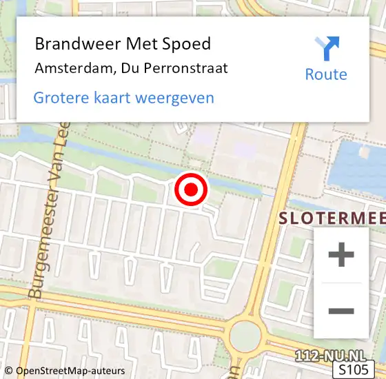Locatie op kaart van de 112 melding: Brandweer Met Spoed Naar Amsterdam, Du Perronstraat op 14 januari 2022 20:13