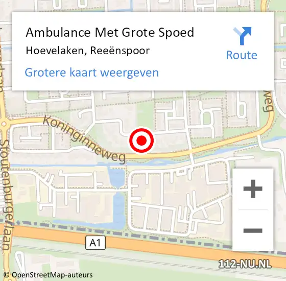 Locatie op kaart van de 112 melding: Ambulance Met Grote Spoed Naar Hoevelaken, Reeënspoor op 14 januari 2022 20:29