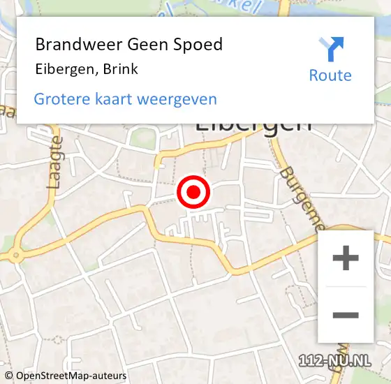 Locatie op kaart van de 112 melding: Brandweer Geen Spoed Naar Eibergen, Brink op 14 januari 2022 21:18