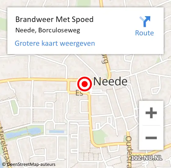 Locatie op kaart van de 112 melding: Brandweer Met Spoed Naar Neede, Borculoseweg op 14 januari 2022 22:38