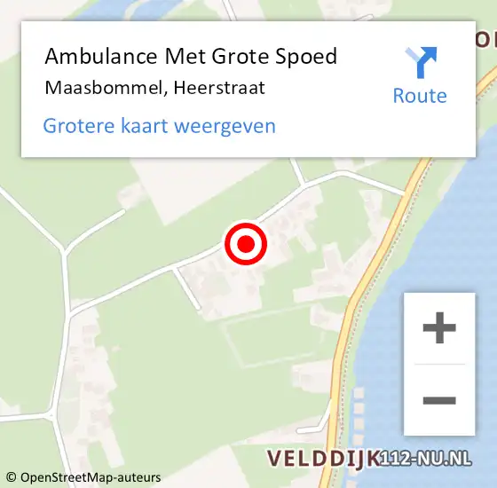 Locatie op kaart van de 112 melding: Ambulance Met Grote Spoed Naar Maasbommel, Heerstraat op 15 januari 2022 00:47