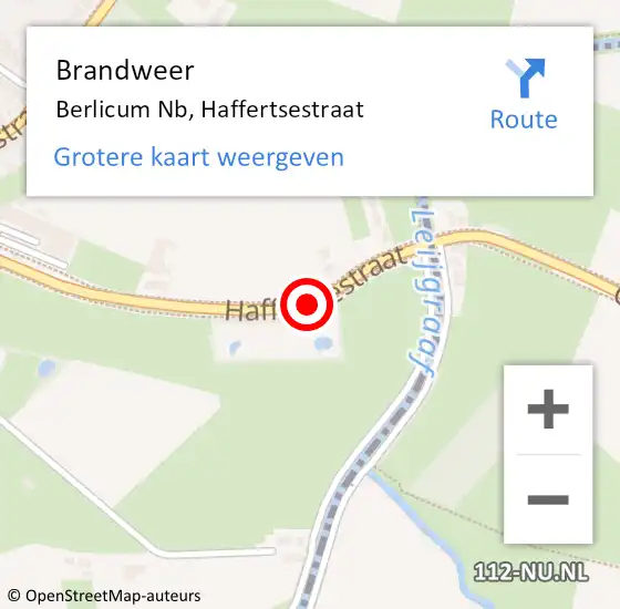 Locatie op kaart van de 112 melding: Brandweer Berlicum Nb, Haffertsestraat op 5 juli 2014 10:54