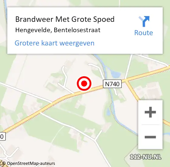 Locatie op kaart van de 112 melding: Brandweer Met Grote Spoed Naar Hengevelde, Bentelosestraat op 15 januari 2022 05:30